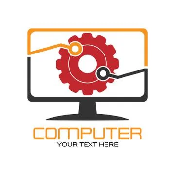 Computer technology. Vector illustration for theme design isolated 스톡 일러스트