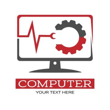 Computer technology. Vector illustration for theme design isolated 스톡 일러스트