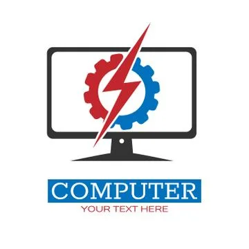 Computer technology. Vector illustration for theme design isolated Illustrazione stock