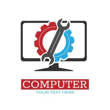 Computer technology. Vector illustration for theme design isolated Illustrazione stock