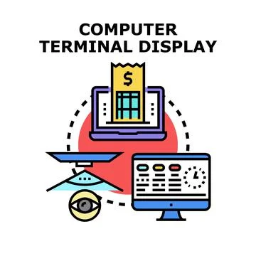 Computer terminal display vector concept illustration 스톡 일러스트