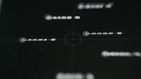Computer terminal interface showing a network with various nodes Stock Footage 335880127