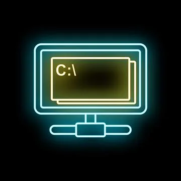 Computer terminal screen displaying command line prompt 스톡 일러스트