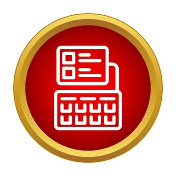 Computer terminal workstation data input flat icon Stockillustratie