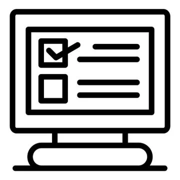 Computer test icon, outline style 스톡 일러스트
