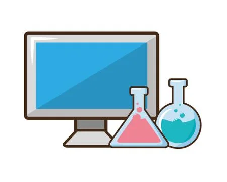 Computer test tubes science Stock Illustration