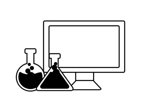 Computer test tubes science Stock Illustration
