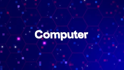Computer text animation with background Stock Footage 260209755