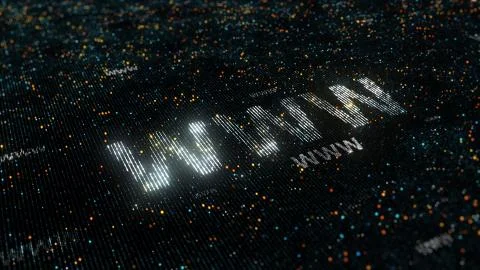 Computer theme word made of random dots Illustrazione stock