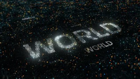 Computer theme word made of random dots Illustrazione stock