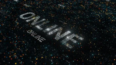 Computer theme word made of random dots Stock Illustration