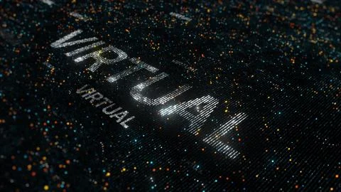 Computer theme word made of random dots 스톡 일러스트