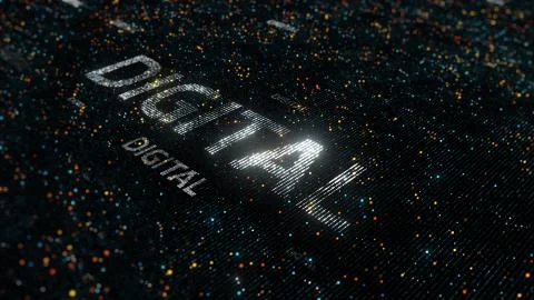 Computer theme word made of random dots Stock Illustration