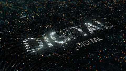 Computer theme word made of random dots Stock Illustration