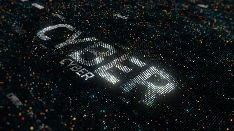 Computer theme word made of random dots Illustrazione stock