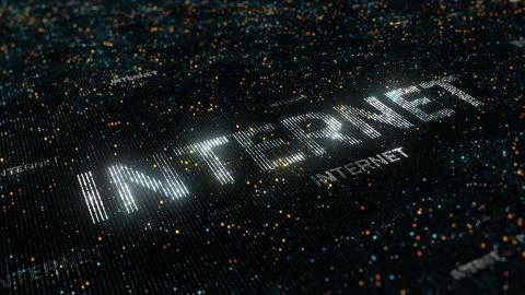 Computer theme word made of random dots Illustrazione stock