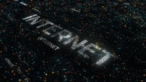 Computer theme word made of random dots Stock Illustration