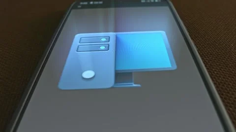Computer themed graphic presentation on smartphone Stock Footage 303426851
