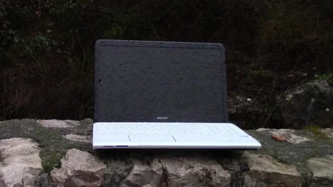 Computer in therain Stock Footage 78166820