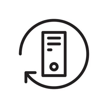Computer thin line icon Stock Illustration