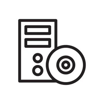 Computer thin line icon Stock Illustration