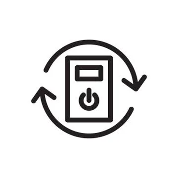 Computer thin line icon Stock Illustration