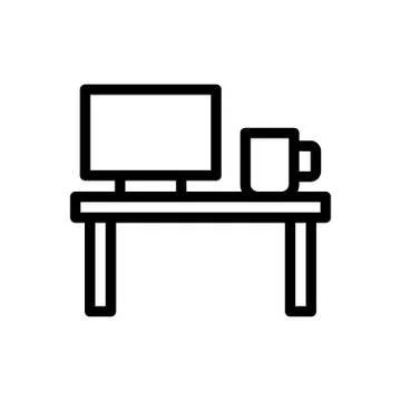 Computer thin line icon 스톡 일러스트