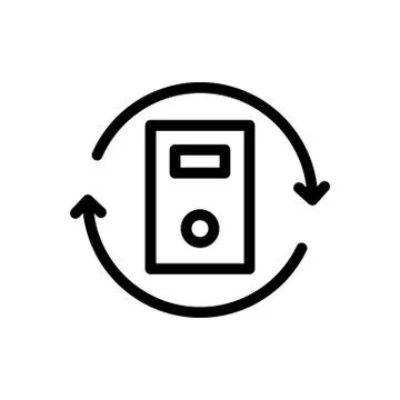 Computer thin line icon  Stock Illustration