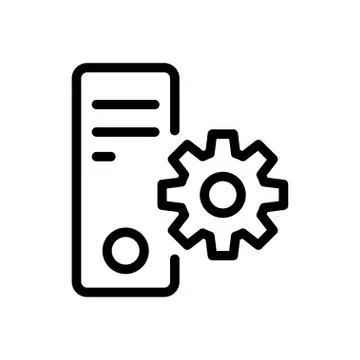 Computer thin line icon Stock Illustration