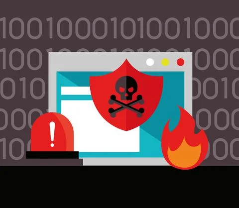 Computer threat data Illustrazione stock