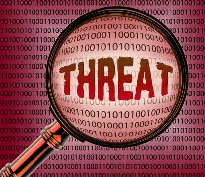Computer Threat Represents Virus Warning 3d Rendering Illustrazione stock