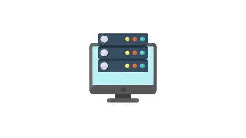 A computer with three servers positioned on it, representing a server manag.. Video stock 332199351