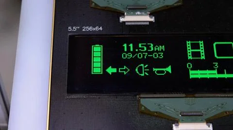 Computer with time and date information. Large industrial machine chip wit... Stock Photos