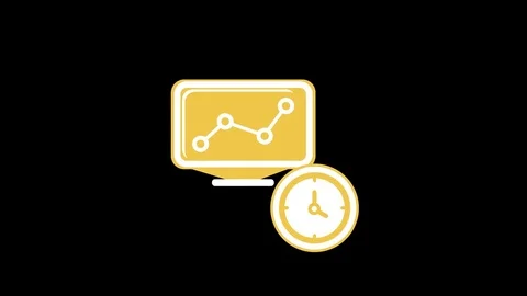 Computer Time Flat Icon Stock Footage 71934509