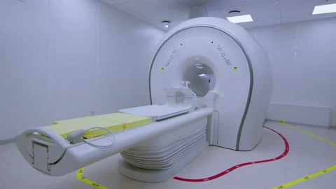 Computer tomography. The MRI lab in which the lights are turned off Stock Footage 238735632
