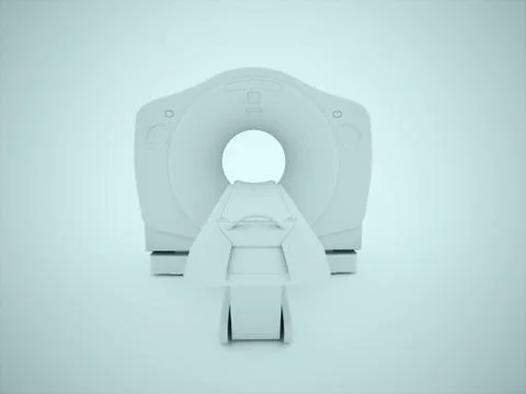 Computer tomography rendered on blue Stock Illustration