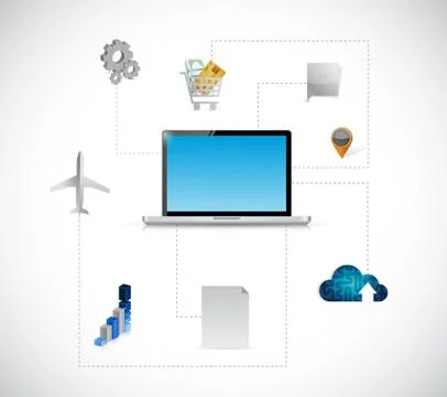Computer tools and connection illustration design Stock Illustration