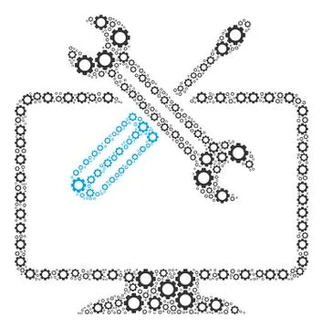 Computer Tools Composition of Gears Illustrazione stock