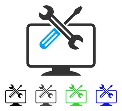 Computer Tools Flat Icon Illustrazione stock
