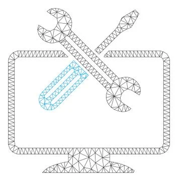 Computer Tools Polygonal Frame Vector Mesh Illustration Stock Illustration