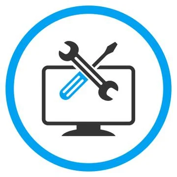 Computer Tools Rounded Icon 스톡 일러스트