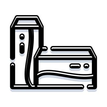 Computer tower and server rack line art icon Stockillustratie