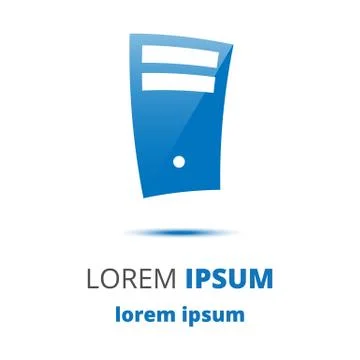 Computer tower logo Stock Illustration