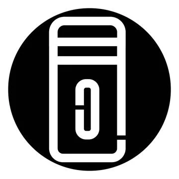 Computer tower server hardware outline icon イラスト素材