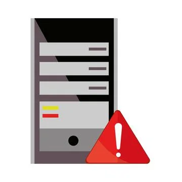 Computer tower warning spam Stock Illustration
