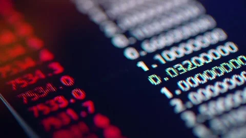 Computer trader abstract number exchange business digital selling on backgrounds Stock Footage 336589804