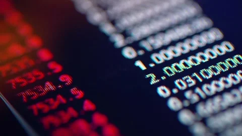 Computer trader abstract number exchange business digital selling on backgrounds Stock Footage 336593715
