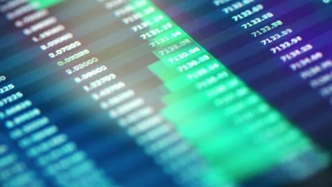 Computer trader abstract number exchange business digital selling on backgrounds Stock Footage 336593872