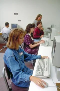 Computer Training in the 1990s Stock Photos
