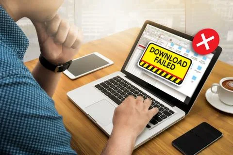 Computer Transfer  Download Failed Data Stop Loss Transfer Netwo Stock Photos